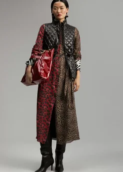 Vestido animal print combinado