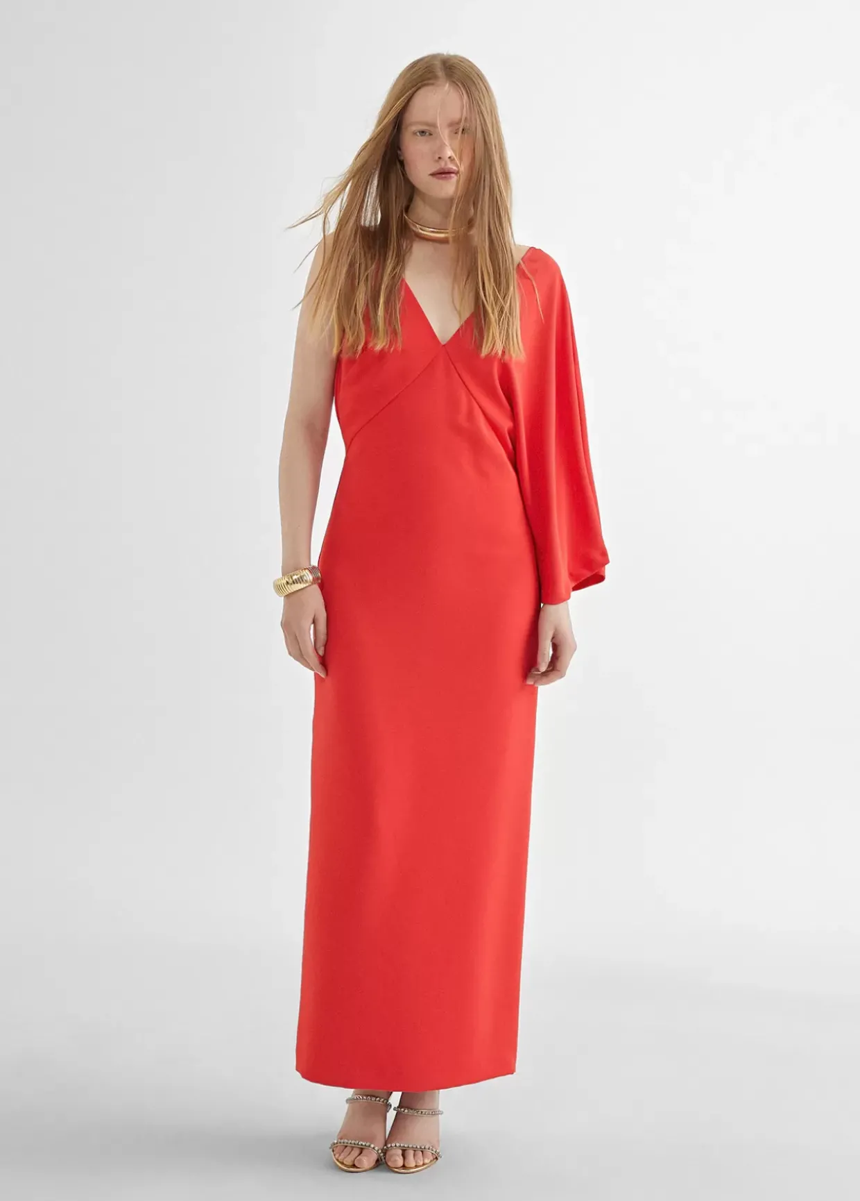 Vestido asimétrico manga