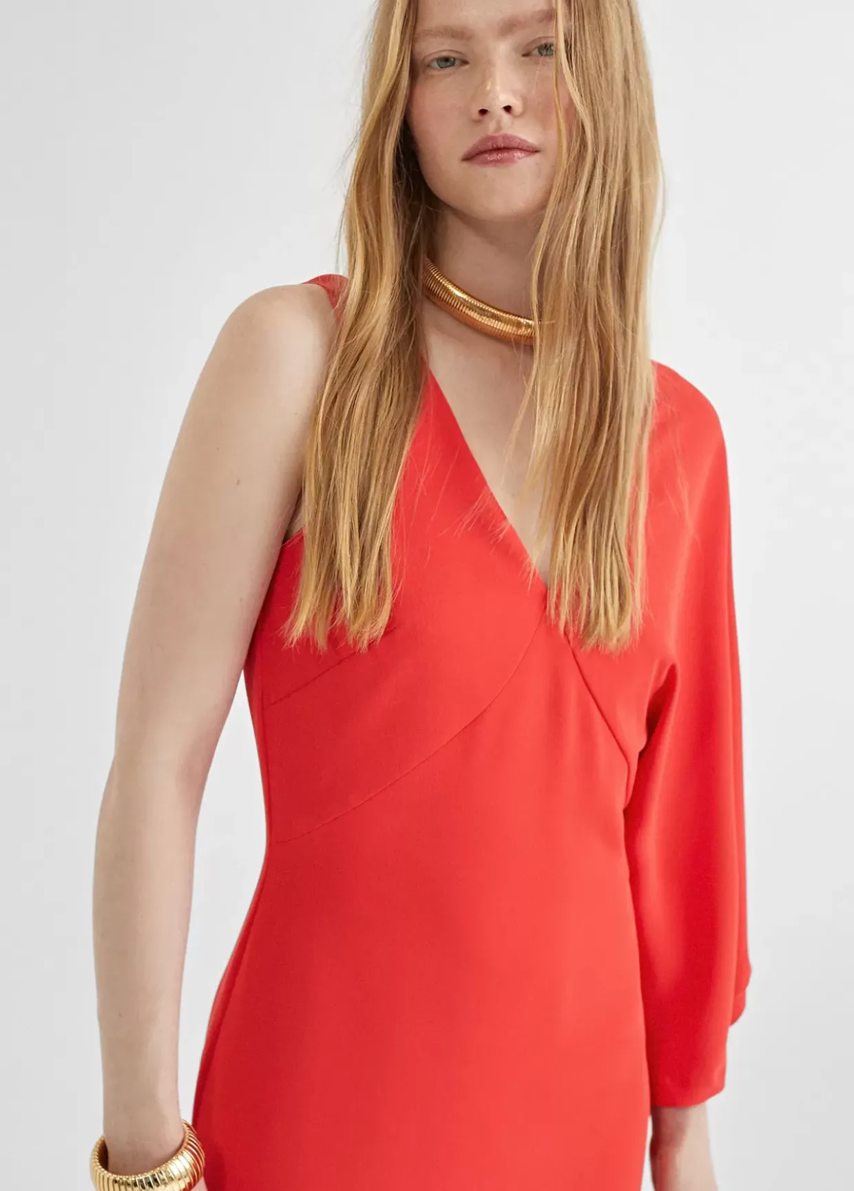 Vestido asimétrico manga