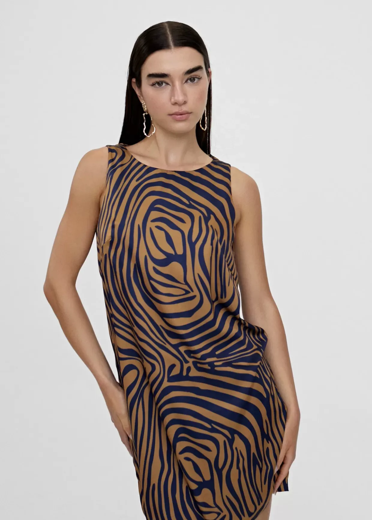 Vestido corto animal print cebra