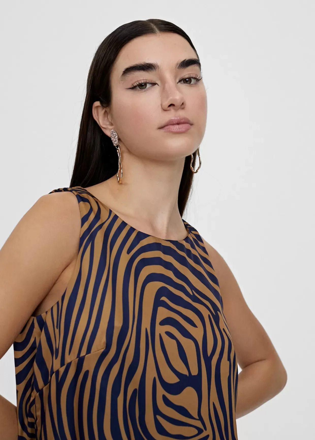 Vestido corto animal print cebra