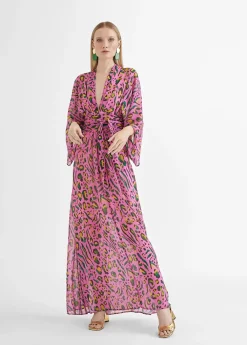 Vestido largo animal print color