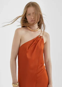 Vestido largo asimétrico