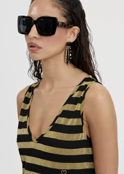 Vestido largo de rayas