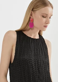 Vestido largo efecto plisado