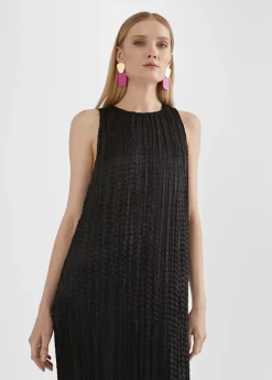 Vestido largo efecto plisado