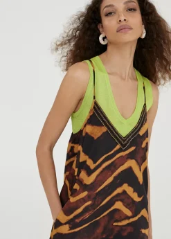 Vestido largo en estampado cebra