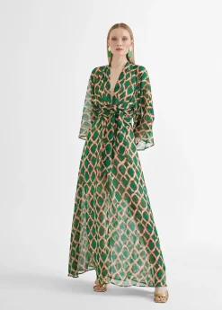 Vestido largo fluido estampado