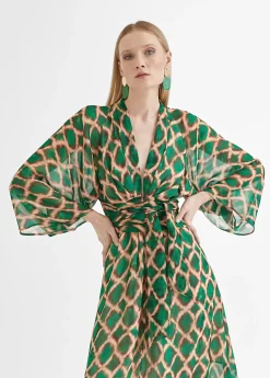 Vestido largo fluido estampado