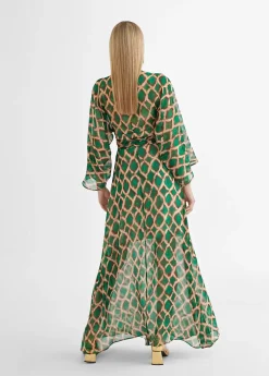 Vestido largo fluido estampado