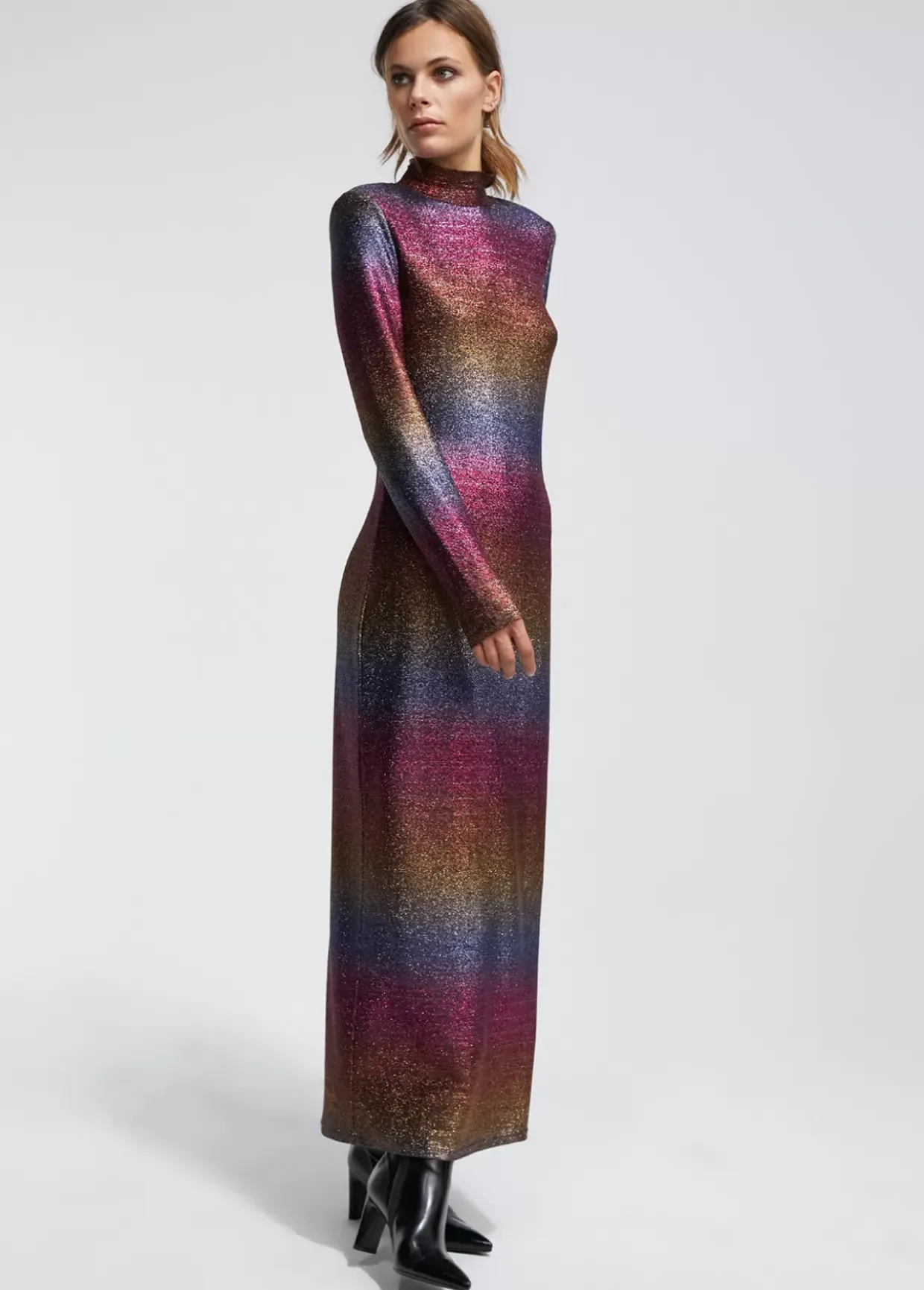 Vestido largo lúrex