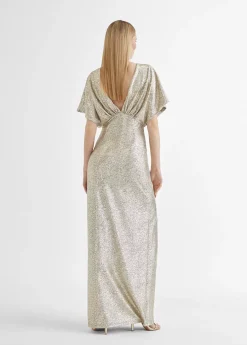 Vestido largo manga corta ancha