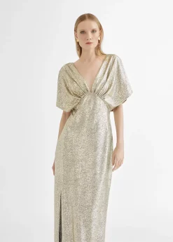 Vestido largo manga corta ancha