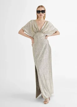 Vestido largo manga corta ancha