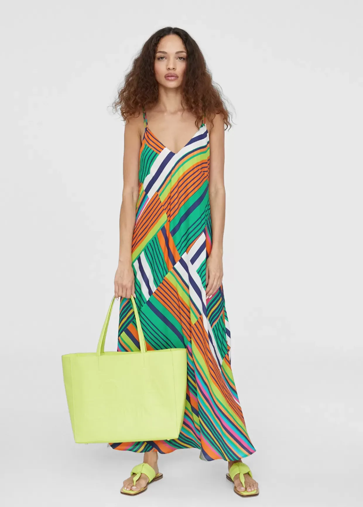 Vestido largo multicolor