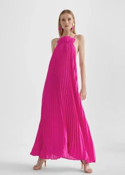 Vestido largo plisado