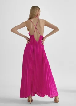 Vestido largo plisado