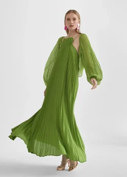 Vestido largo plisado