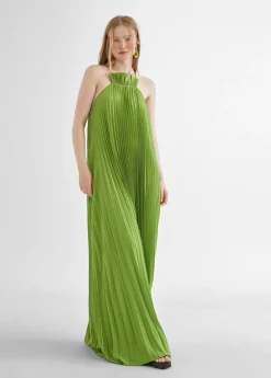 Vestido largo plisado