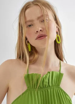 Vestido largo plisado