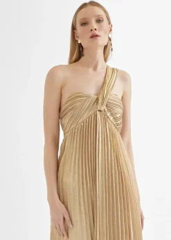 Vestido largo plisado tirante