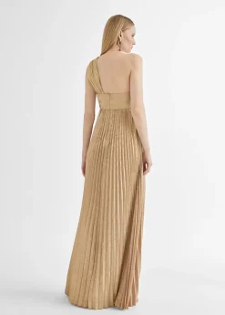 Vestido largo plisado tirante