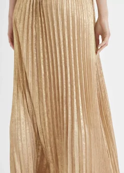 Vestido largo plisado tirante