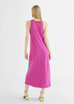 Vestido largo tricolor