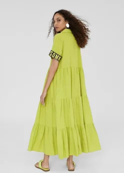 Vestido midi de volantes