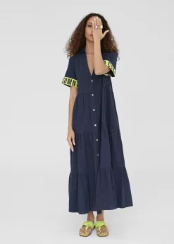 Vestido midi de volantes