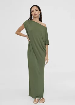 Vestido midi fruncido