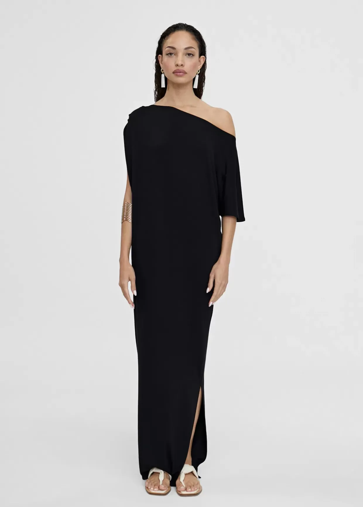 Vestido midi fruncido