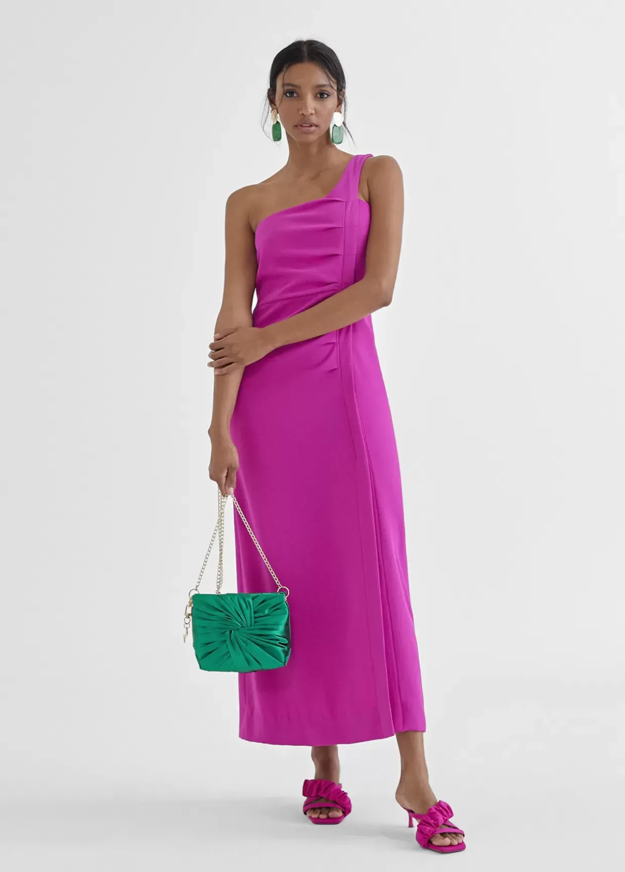 Vestido midi tirante asimétrico