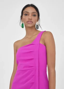 Vestido midi tirante asimétrico