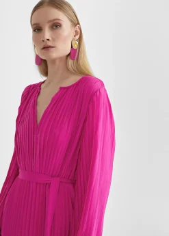 Vestido plisado con manga