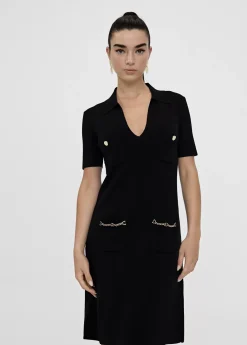 Vestido punto corto bolsillos LC