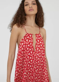 Vestido rojo monograma