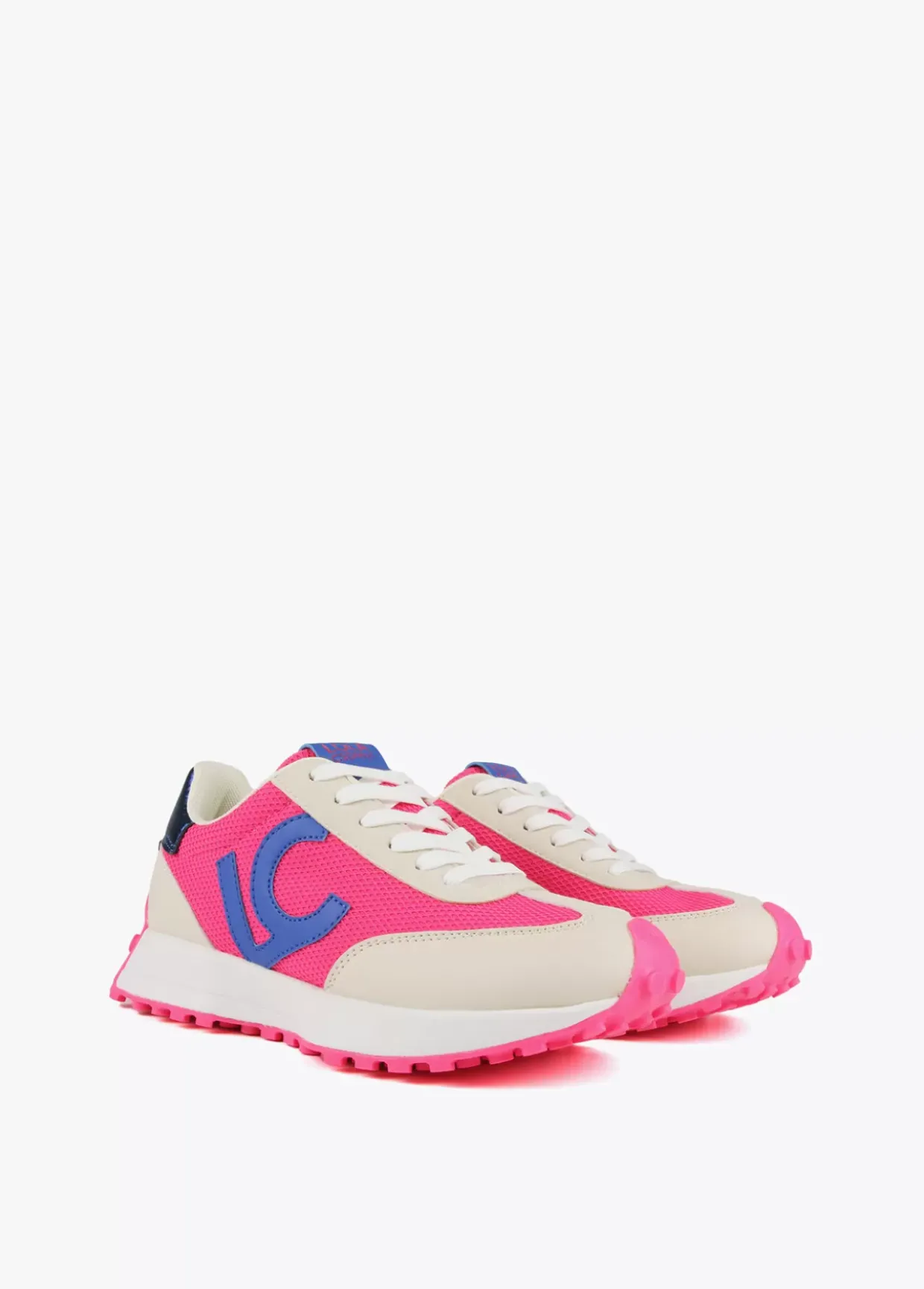 Zapatillas deportivas azul y rosa flúor