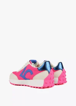 Zapatillas deportivas azul y rosa flúor
