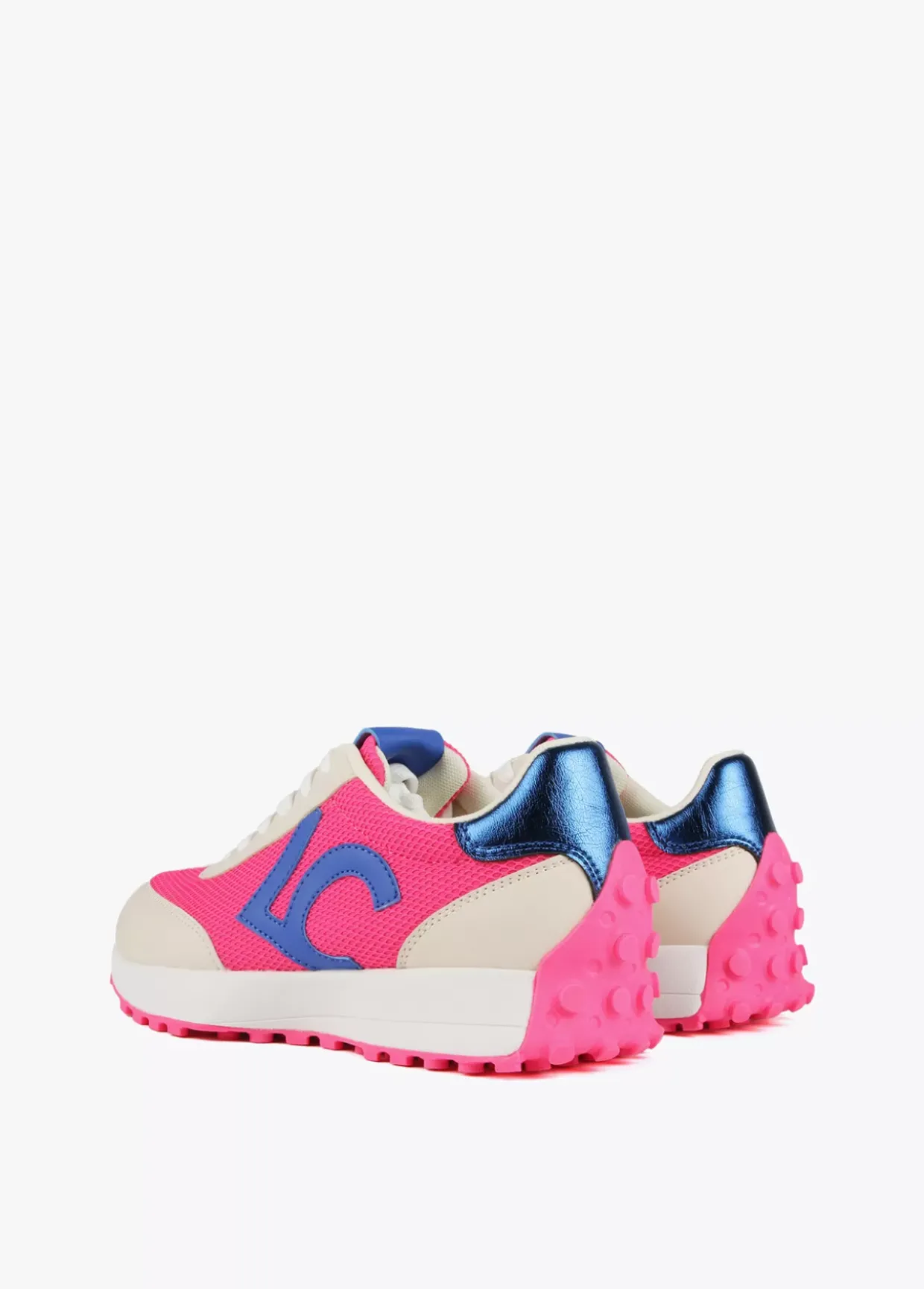 Zapatillas deportivas azul y rosa flúor